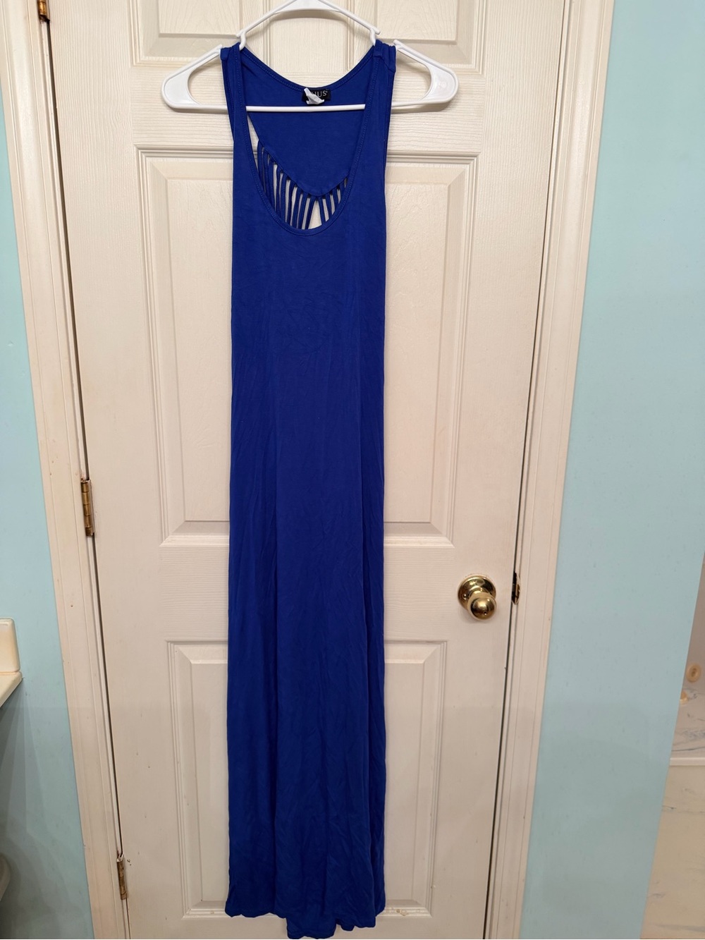 Royal Blue Maxi Dress with Back Cutout Detail
